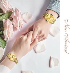 Olevs Stylish Couple Watch - GOLD